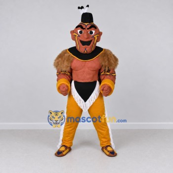 Custom Brown and Yellow Fantasy Warrior Character Mascot Costume Adult Full Body Suit for Theme Parties Custom Brown and Yellow Fantasy Warrior Character Mascot Costume Adult Full Body Suit for Theme Parties