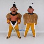 Custom Brown and Yellow Fantasy Warrior Character Mascot Costume Adult Full Body Suit for Theme Parties