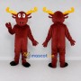 Custom Burgundy and Yellow Moose Character Mascot Costume Adult Full Body Suit for School Events
