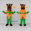 Custom Brown and Orange Moose in a Colorful Outfit Mascot Costume Adult Full Body Suit for School Events Custom Brown and Orange Moose in a Colorful Outfit Mascot Costume Adult Full Body Suit for School Events