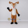 Custom Tan and White Red-Nosed Reindeer Mascot Costume Adult Full Body Suit for Christmas Events Custom Tan and White Red-Nosed Reindeer Mascot Costume Adult Full Body Suit for Christmas Events