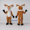 Custom Tan and White Red-Nosed Reindeer Mascot Costume Adult Full Body Suit for Christmas Events