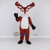 Custom Burgundy and White Red-Nosed Reindeer Mascot Costume Adult Full Body Suit for Christmas Events