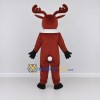 Custom Burgundy and White Red-Nosed Reindeer Mascot Costume Adult Full Body Suit for Christmas Events