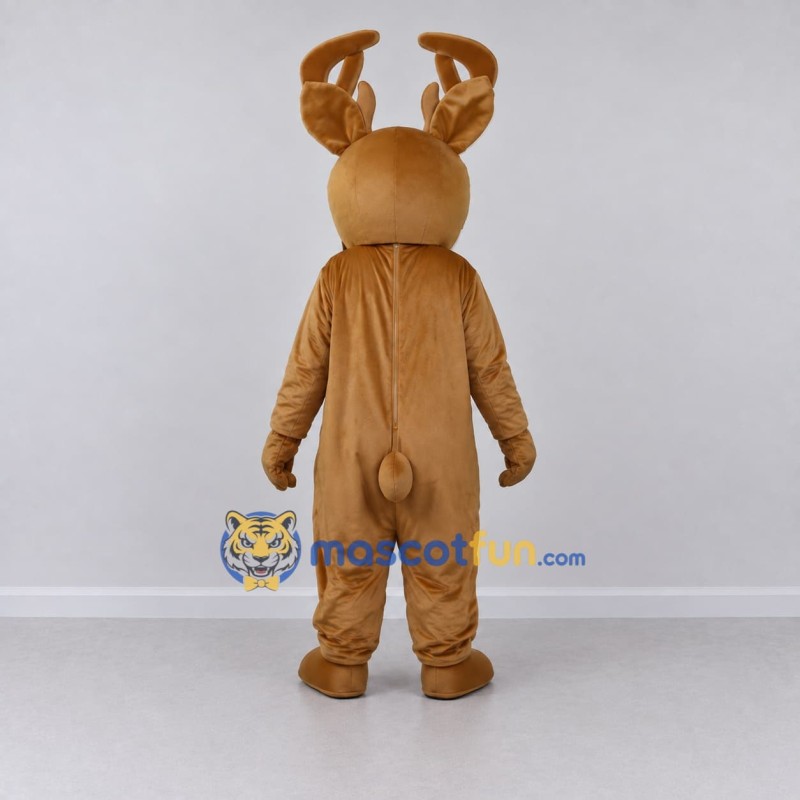Custom Brown and White Red-Nosed Reindeer Mascot Costume Adult Full Body Suit for Christmas Events Custom Brown and White Red-Nosed Reindeer Mascot Costume Adult Full Body Suit for Christmas Events