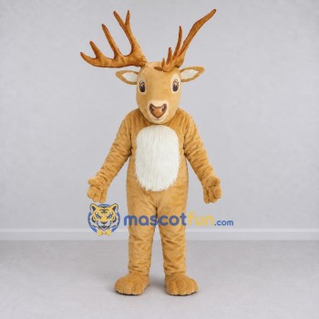 Custom Tan and Cream Deer Mascot Costume Adult Full Body Suit for Wildlife Events