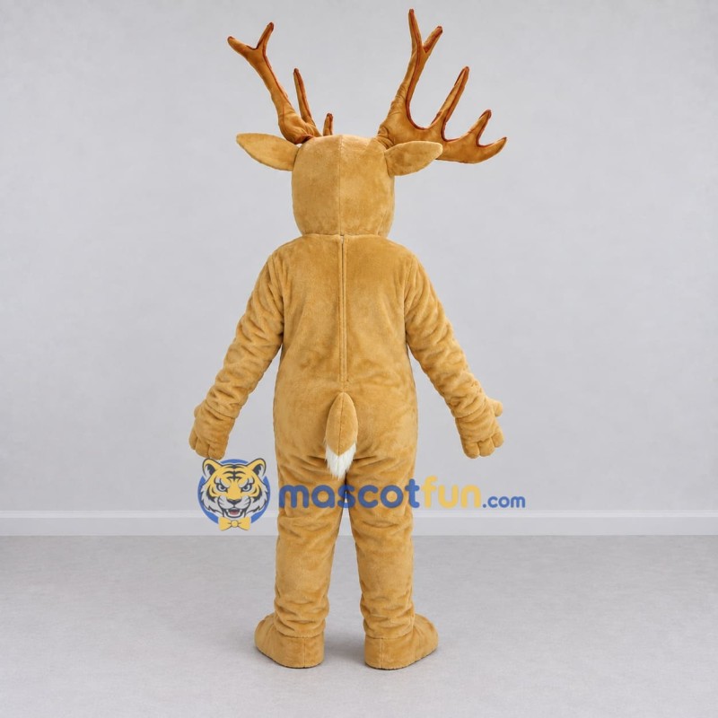 Custom Tan and Cream Deer Mascot Costume Adult Full Body Suit for Wildlife Events Custom Tan and Cream Deer Mascot Costume Adult Full Body Suit for Wildlife Events