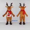 Custom Tan and Red Reindeer with a Scarf Mascot Costume Adult Full Body Suit for Christmas Events