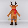Custom Tan and Red Reindeer with a Scarf Mascot Costume Adult Full Body Suit for Christmas Events