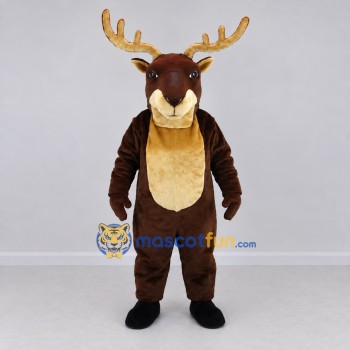 Custom Dark Brown and Tan Deer Mascot Costume Adult Full Body Suit for Wildlife Events