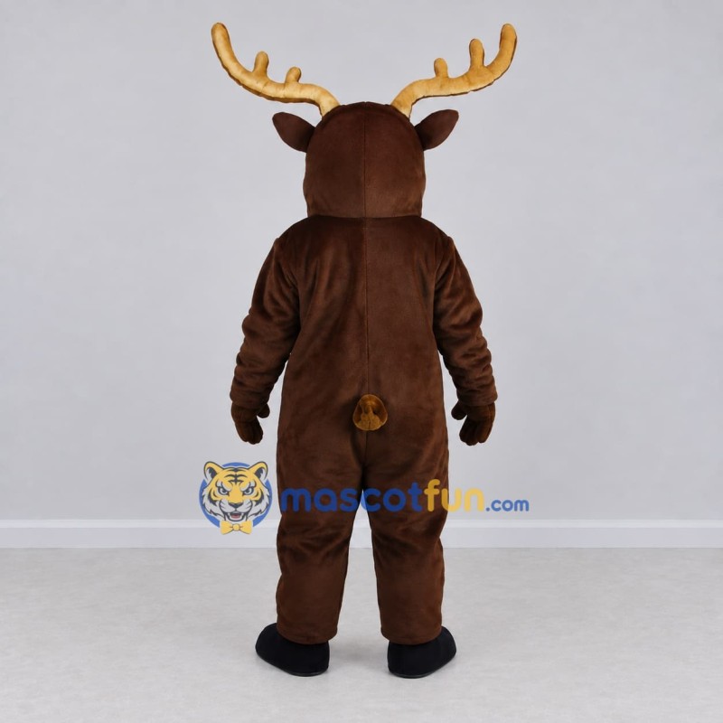 Custom Dark Brown and Tan Deer Mascot Costume Adult Full Body Suit for Wildlife Events