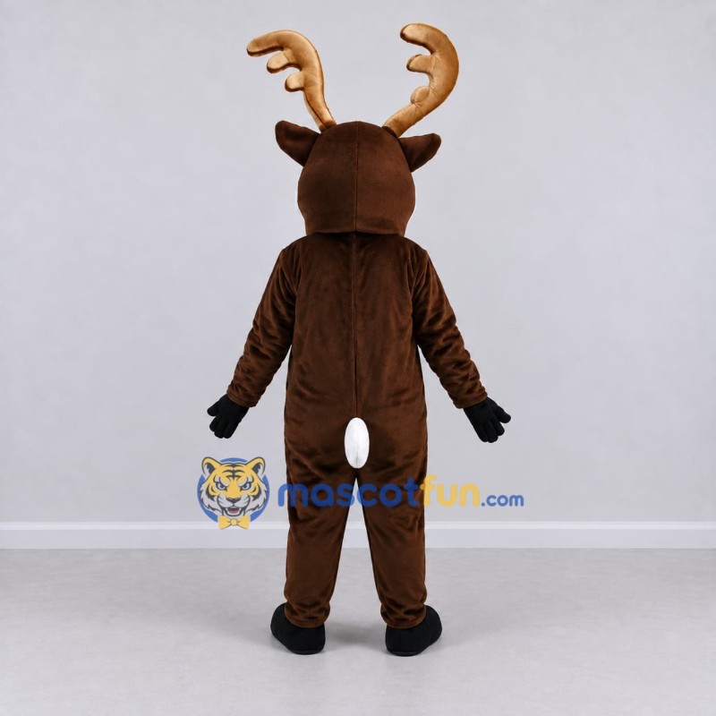 Custom Brown and White Reindeer Character Mascot Costume Adult Full Body Suit for Christmas Events Custom Brown and White Reindeer Character Mascot Costume Adult Full Body Suit for Christmas Events