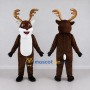 Custom Brown and White Reindeer Character Mascot Costume Adult Full Body Suit for Christmas Events