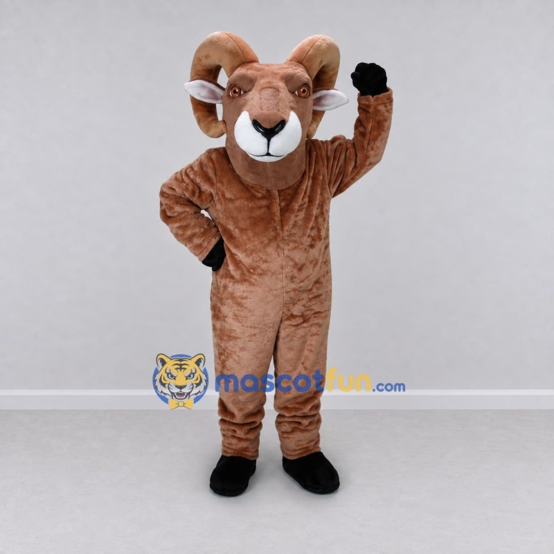 Custom Brown Ram Mascot Costume Adult Full Body Suit for Farm Events Custom Brown Ram Mascot Costume Adult Full Body Suit for Farm Events