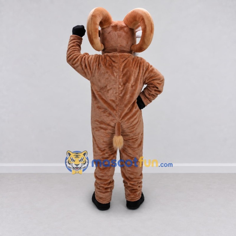 Custom Brown Ram Mascot Costume Adult Full Body Suit for Farm Events Custom Brown Ram Mascot Costume Adult Full Body Suit for Farm Events