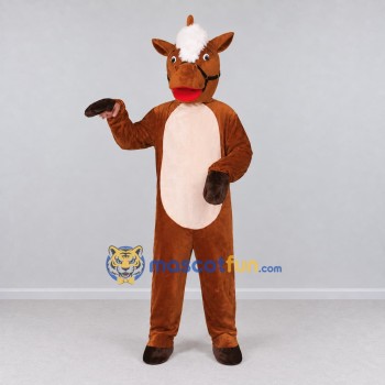 Custom Brown and White Horse Mascot Costume Adult Full Body Suit for Farm Events Custom Brown and White Horse Mascot Costume Adult Full Body Suit for Farm Events