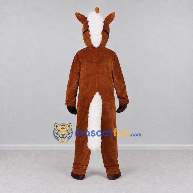 Custom Brown and White Horse Mascot Costume Adult Full Body Suit for Farm Events Custom Brown and White Horse Mascot Costume Adult Full Body Suit for Farm Events