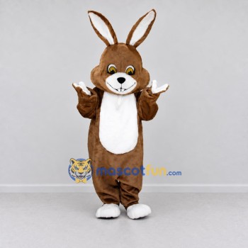 Custom Brown and White Rabbit Mascot Costume Adult Full Body Suit for Easter Events Custom Brown and White Rabbit Mascot Costume Adult Full Body Suit for Easter Events