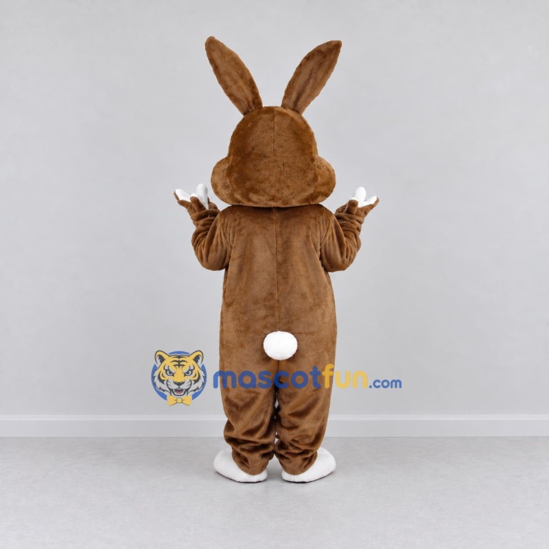 Custom Brown and White Rabbit Mascot Costume Adult Full Body Suit for Easter Events Custom Brown and White Rabbit Mascot Costume Adult Full Body Suit for Easter Events