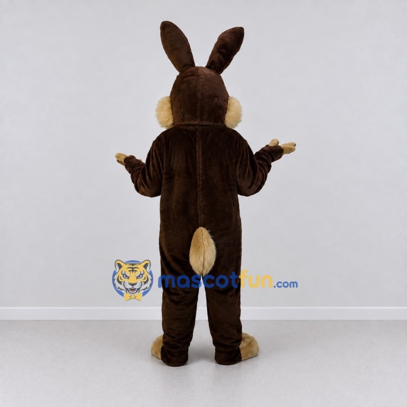 Custom Dark Brown and Tan Rabbit Mascot Costume Adult Full Body Suit for Easter Events Custom Dark Brown and Tan Rabbit Mascot Costume Adult Full Body Suit for Easter Events