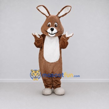 Custom Tan and White Rabbit Mascot Costume Adult Full Body Suit for Easter Events