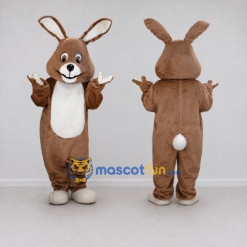 Custom Tan and White Rabbit Mascot Costume Adult Full Body Suit for Easter Events