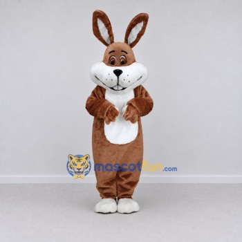 Custom Brown and White Rabbit Character Mascot Costume Adult Full Body Suit for Easter Events Custom Brown and White Rabbit Character Mascot Costume Adult Full Body Suit for Easter Events