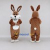 Custom Brown and White Rabbit Character Mascot Costume Adult Full Body Suit for Easter Events Custom Brown and White Rabbit Character Mascot Costume Adult Full Body Suit for Easter Events