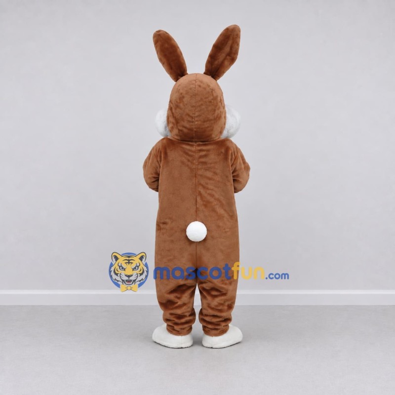 Custom Brown and White Rabbit Character Mascot Costume Adult Full Body Suit for Easter Events Custom Brown and White Rabbit Character Mascot Costume Adult Full Body Suit for Easter Events