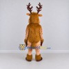 Custom Tan and Cream Red-Nosed Reindeer Mascot Costume Adult Full Body Suit for Christmas Events