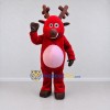 Custom Red and Pink Reindeer Character Mascot Costume Adult Full Body Suit for Christmas Events Custom Red and Pink Reindeer Character Mascot Costume Adult Full Body Suit for Christmas Events