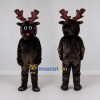 Custom Dark Brown Red-Nosed Reindeer Character Mascot Costume Adult Full Body Suit for Christmas Events