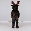 Custom Dark Brown Red-Nosed Reindeer Character Mascot Costume Adult Full Body Suit for Christmas Events
