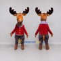 Custom Brown and Red Moose in a Formal Jacket Mascot Costume Adult Full Body Suit for Theme Parties