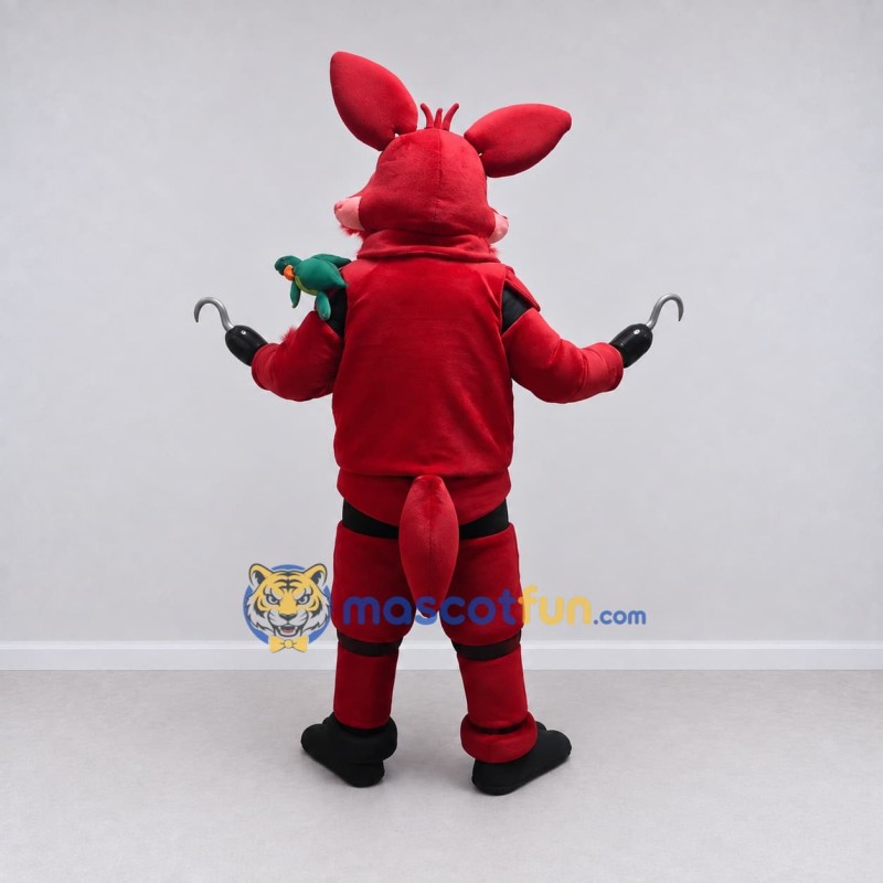 Custom Red and Black Robot Pirate Fox Mascot Costume Adult Full Body Suit for Theme Parties Custom Red and Black Robot Pirate Fox Mascot Costume Adult Full Body Suit for Theme Parties
