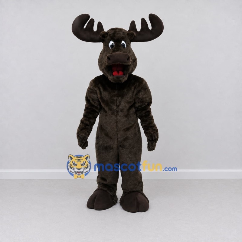Custom Black Moose Mascot Costume Adult Full Body Suit for Wildlife Events