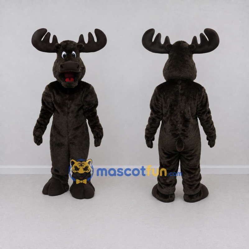 Custom Black Moose Mascot Costume Adult Full Body Suit for Wildlife Events