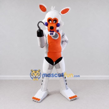 Custom White and Orange Robot Pirate Fox Mascot Costume Adult Full Body Suit for Theme Parties Custom White and Orange Robot Pirate Fox Mascot Costume Adult Full Body Suit for Theme Parties