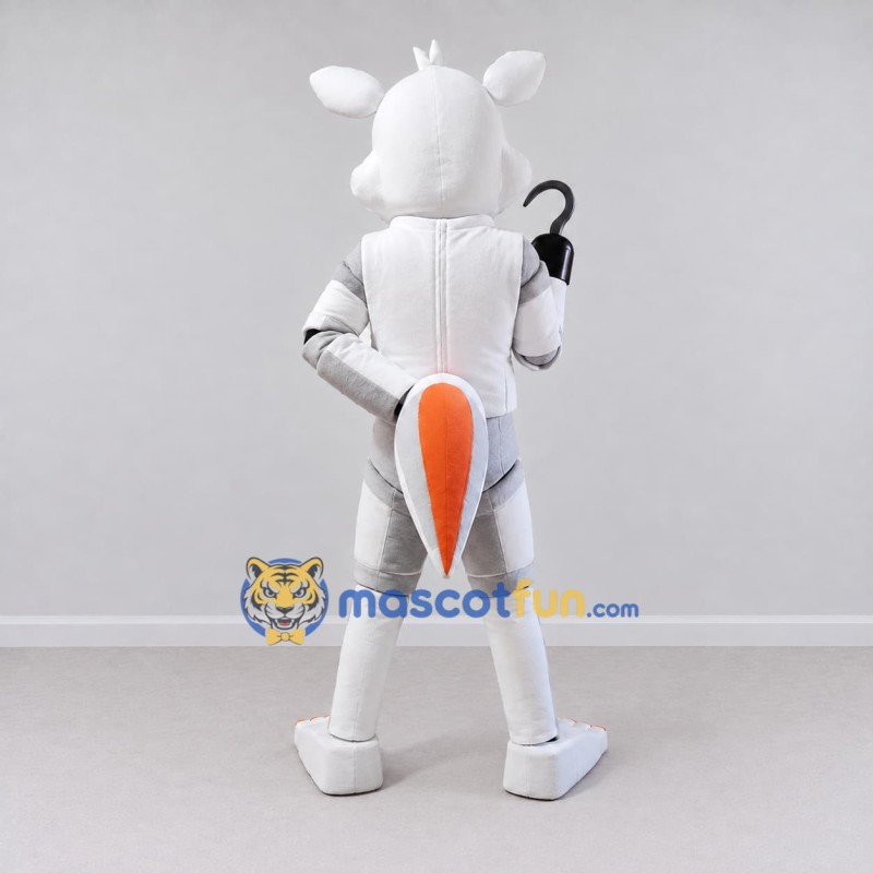 Custom White and Orange Robot Pirate Fox Mascot Costume Adult Full Body Suit for Theme Parties Custom White and Orange Robot Pirate Fox Mascot Costume Adult Full Body Suit for Theme Parties