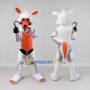 Custom White and Orange Robot Pirate Fox Mascot Costume Adult Full Body Suit for Theme Parties