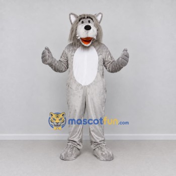 Custom Gray and White Wolf Character Mascot Costume Adult Full Body Suit for School Events Custom Gray and White Wolf Character Mascot Costume Adult Full Body Suit for School Events