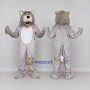 Custom Gray and White Wolf Character Mascot Costume Adult Full Body Suit for School Events