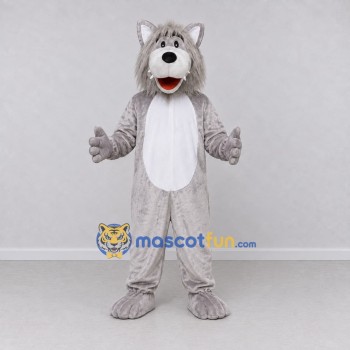 Custom Gray and White Wolf Character Mascot Costume Adult Full Body Suit for School Events Custom Gray and White Wolf Character Mascot Costume Adult Full Body Suit for School Events
