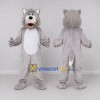 Custom Gray and White Wolf Character Mascot Costume Adult Full Body Suit for School Events Custom Gray and White Wolf Character Mascot Costume Adult Full Body Suit for School Events