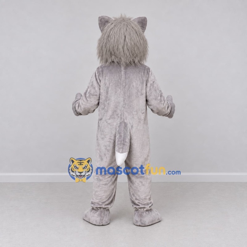 Custom Gray and White Wolf Character Mascot Costume Adult Full Body Suit for School Events Custom Gray and White Wolf Character Mascot Costume Adult Full Body Suit for School Events