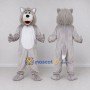 Custom Gray and White Wolf Character Mascot Costume Adult Full Body Suit for School Events