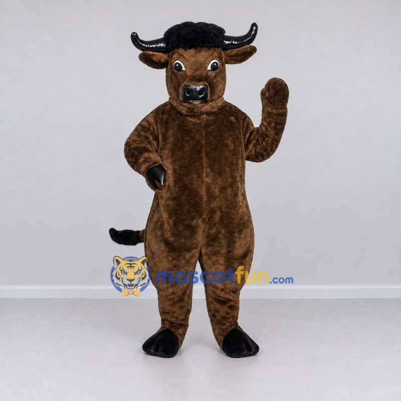 Custom Brown and Black Bull Mascot Costume Adult Full Body Suit for Farm Events
