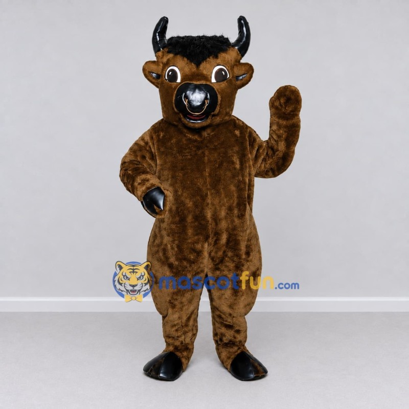 Custom Brown and Black Bull Mascot Costume Adult Full Body Suit for Sports Events Custom Brown and Black Bull Mascot Costume Adult Full Body Suit for Sports Events