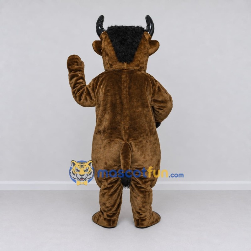 Custom Brown and Black Bull Mascot Costume Adult Full Body Suit for Sports Events Custom Brown and Black Bull Mascot Costume Adult Full Body Suit for Sports Events