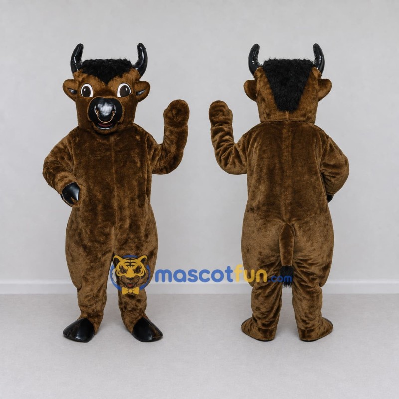 Custom Brown and Black Bull Mascot Costume Adult Full Body Suit for Sports Events Custom Brown and Black Bull Mascot Costume Adult Full Body Suit for Sports Events
